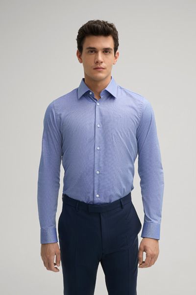 Bogner Pierce Hemd in Blau und Weiß Stretch Baumwolle