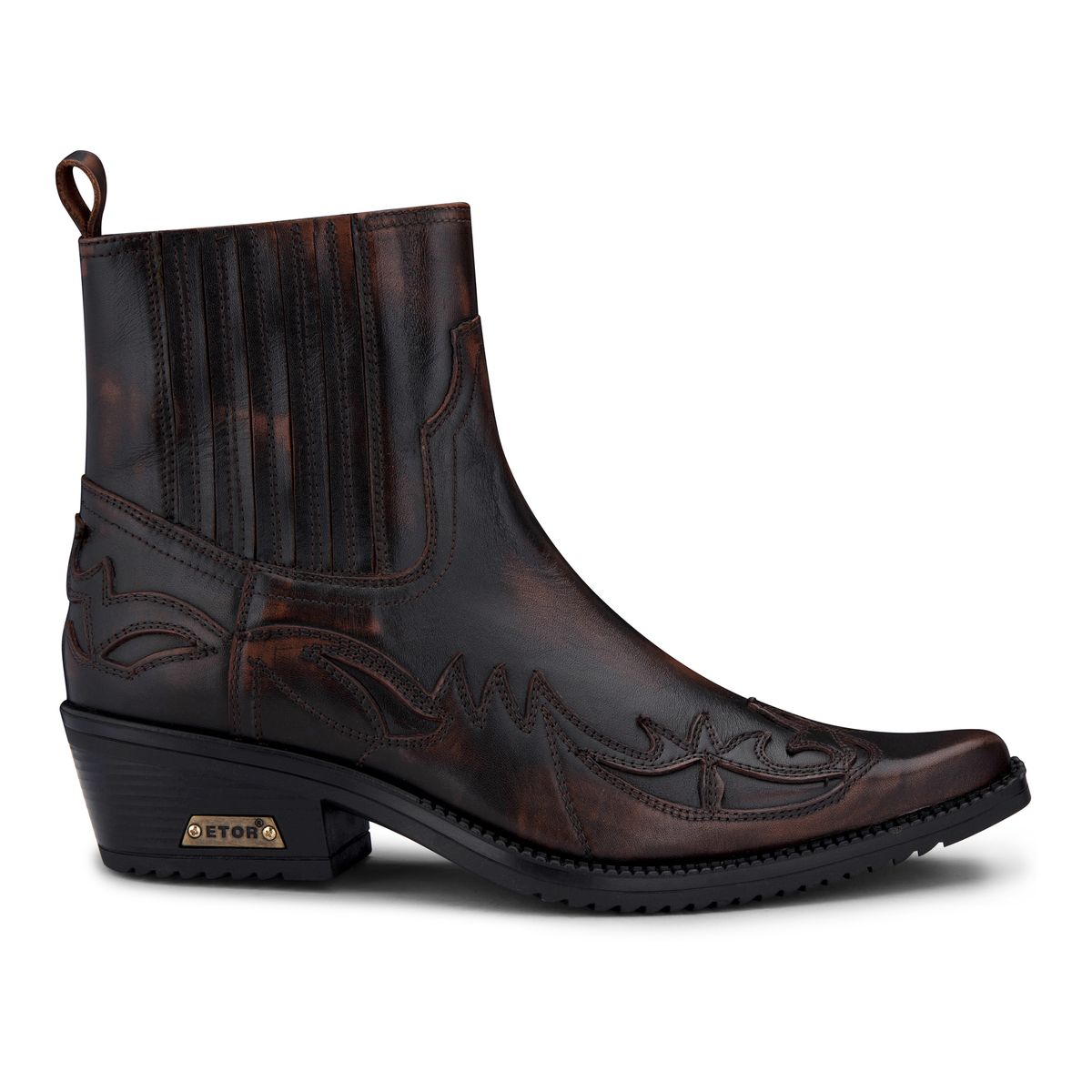 Western-Stiefeletten mit Stickerei und Kuba-Absatz