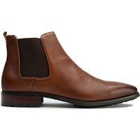 Chelsea-Boots aus genarbtem Leder mit Profilsohle