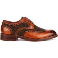 Leder- und Fischgrät-Tweed-Brogues