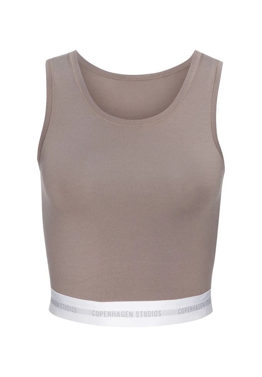 Schwarzes Cropped Tank Top mit Logobund