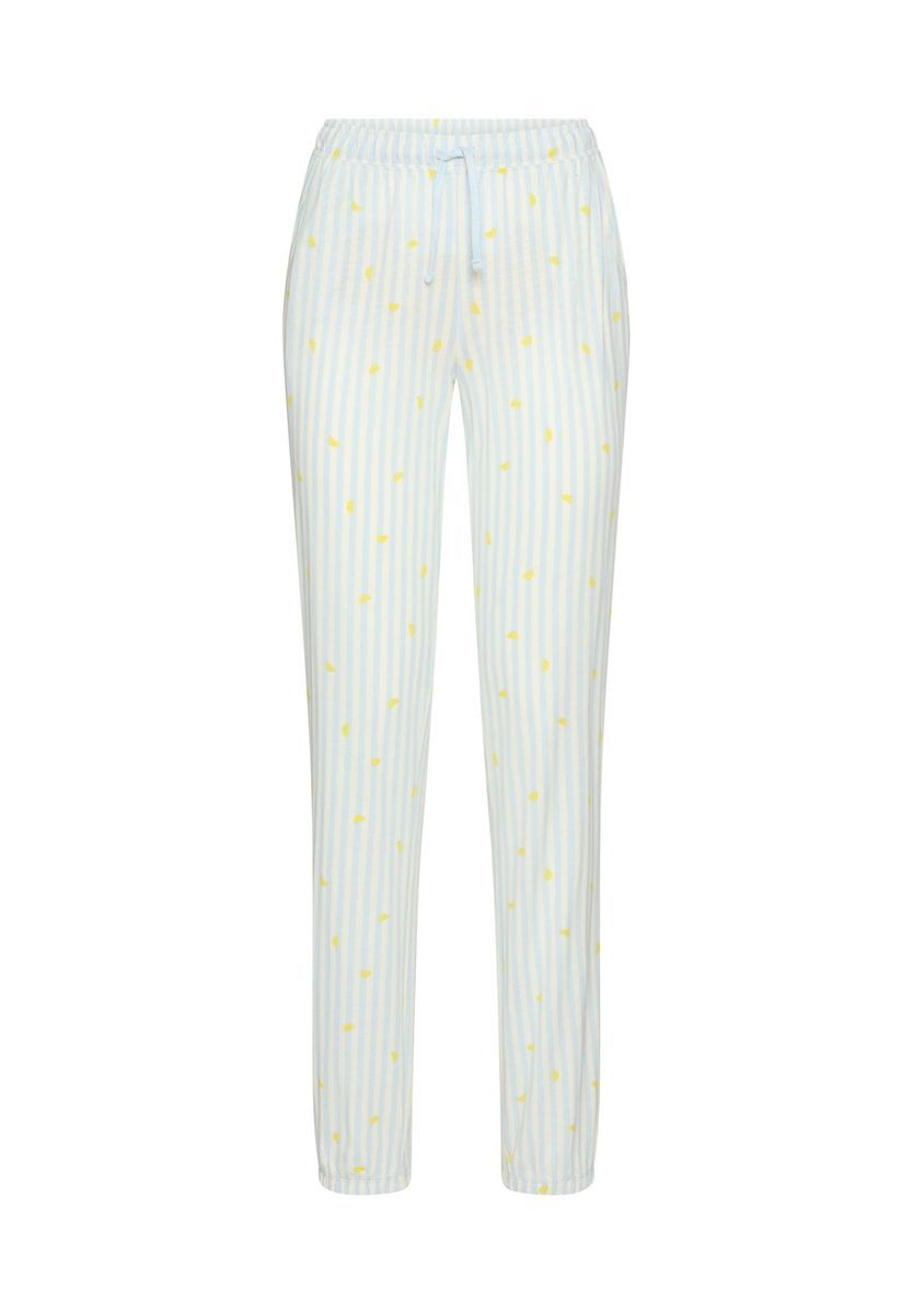 Gestreifte Loungewear-Hose mit Zitronenmuster
