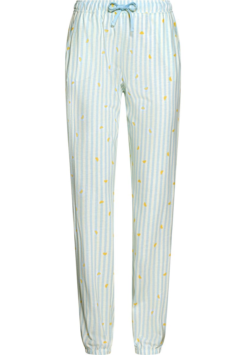 Gestreifte Loungewear-Hose mit Zitronenmuster