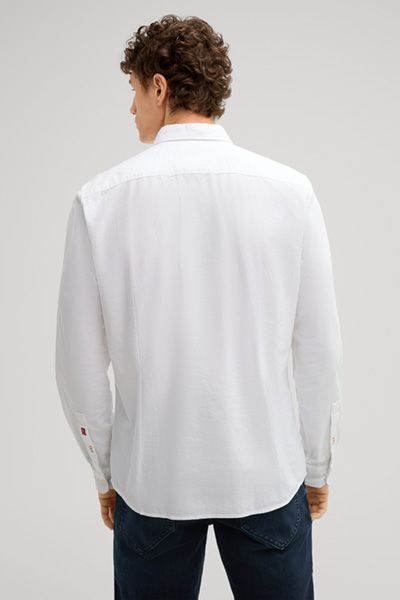 Joop Jeans Haven Weißes Baumwollhemd mit Button-Down-Kragen