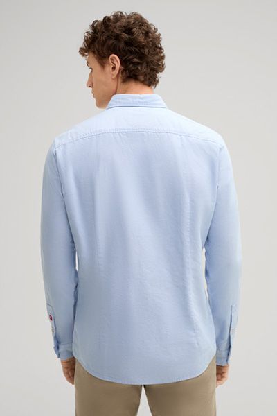 Joop! Jeans Haven Hellblaues Baumwoll-Langarmhemd mit Button-Down-Kragen