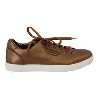 Minimalistische Low-Top Sneaker aus Metallic-Leder