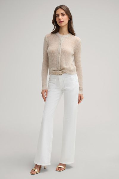 Marc Cain Weiße Schlaghose High Waist Utility Jeans