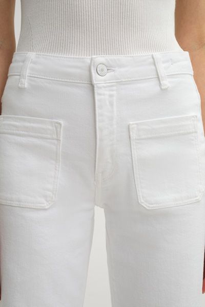 Marc Cain Weiße Schlaghose High Waist Utility Jeans