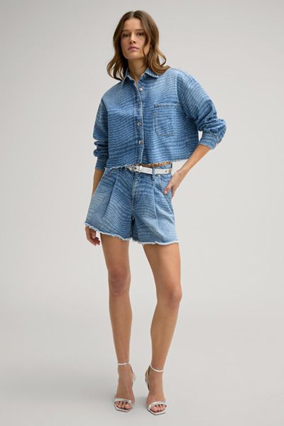 Joop! Jeans Esther Jeansshorts Wide Leg Fransen-Saum