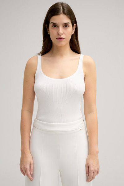 Geripptes Strick-Tanktop mit U-Ausschnitt