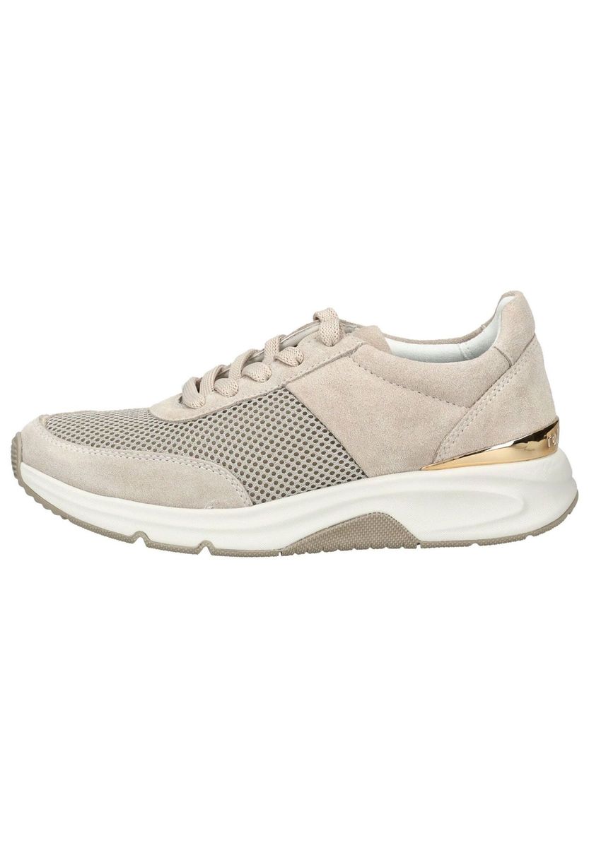 Beige Wildleder & Mesh Schnür-Sneaker