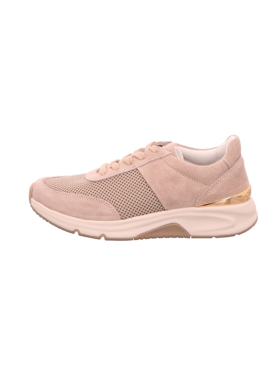 Beige Wildleder & Mesh Schnür-Sneaker