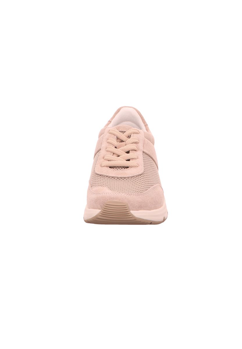 Beige Wildleder & Mesh Schnür-Sneaker