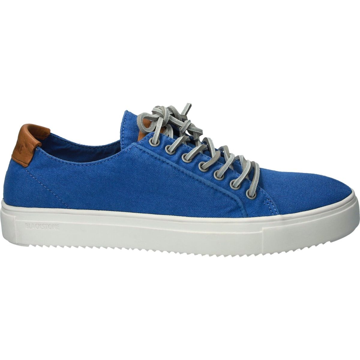 Low-Top Canvas-Sneaker mit Lederschnürsenkeln