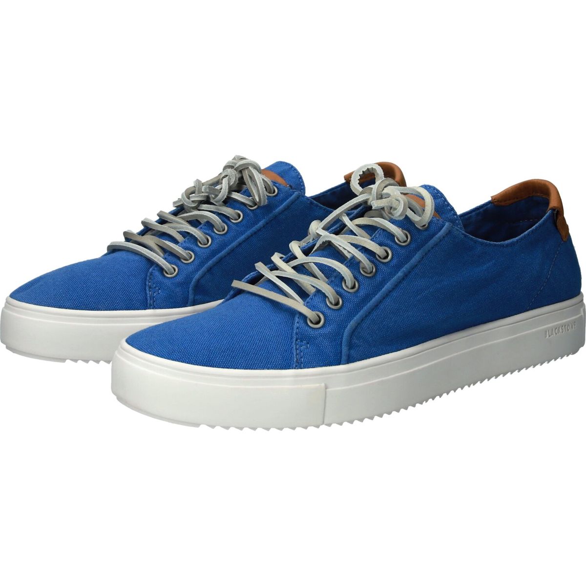 Low-Top Canvas-Sneaker mit Lederschnürsenkeln