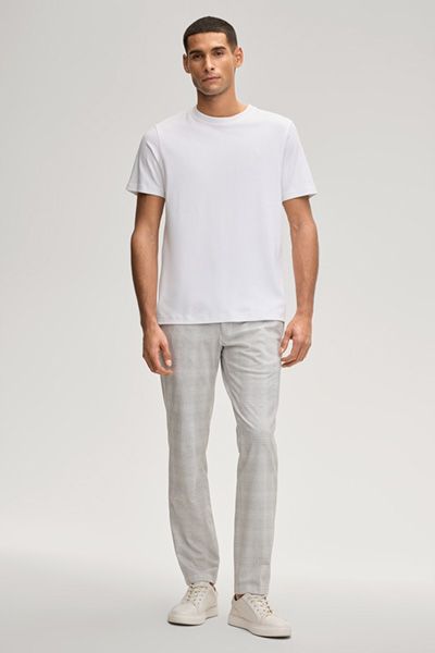 Joop! Priamo Weißes Baumwoll-T-Shirt Klassische Passform Rundhalsausschnitt