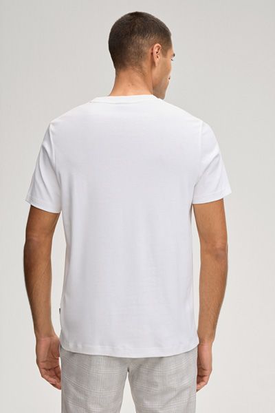 Joop! Priamo Weißes Baumwoll-T-Shirt Klassische Passform Rundhalsausschnitt