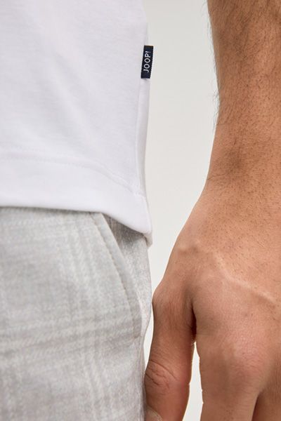 Joop! Priamo Weißes Baumwoll-T-Shirt Klassische Passform Rundhalsausschnitt