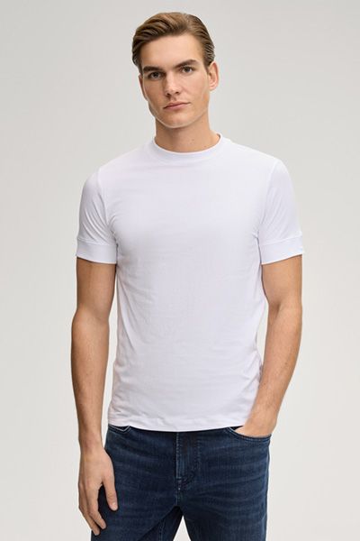 Joop! Jeans Cedric Weißes Rundhals Slim Fit T-Shirt