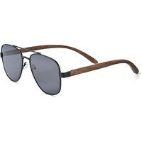 Klassische Aviator-Sonnenbrille mit Holzbügeln