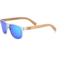 Quadratische Sonnenbrille mit Bambusbügeln