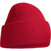 Klassische Rippstrick-Beanie mit Umschlag