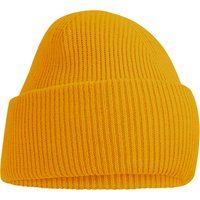 Klassische Rippstrick-Beanie mit Umschlag