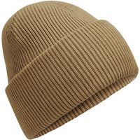 Klassische Rippstrick-Beanie mit Umschlag