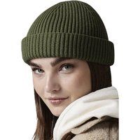 Gerippte Beanie mit Umschlag