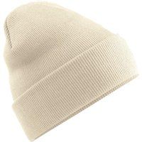 Gerippte Strickmütze mit Umschlag
