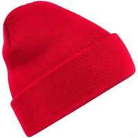 Klassische Beanie mit Rippstrick-Umschlag