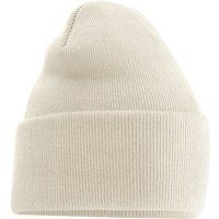 Klassische gerippte Strickmütze mit Umschlag