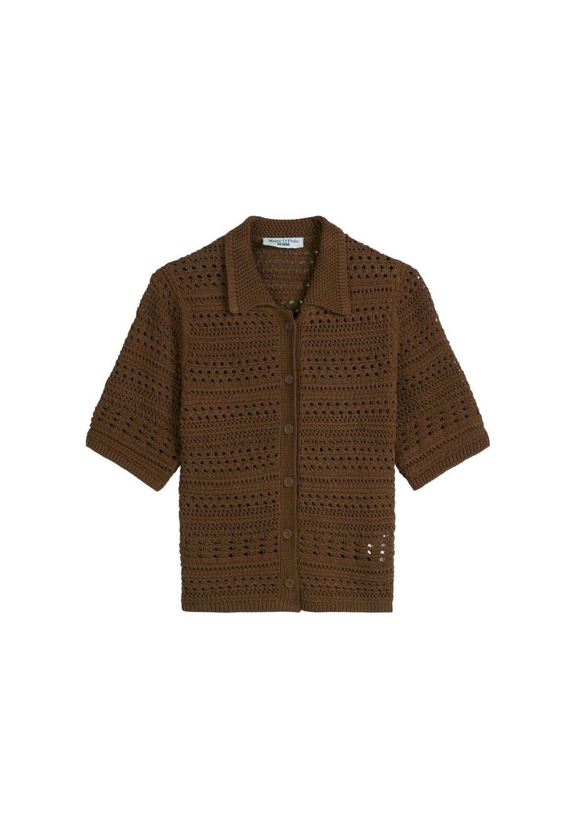 Gehäkelte Strickjacke mit kurzen Ärmeln