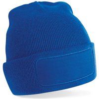 Klassische Strickmütze mit Aufnäher