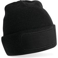 Klassische Beanie-Mütze mit Aufnäher