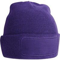 Rippstrick-Beanie mit Umschlag