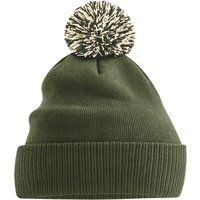 Rippstrick-Beanie mit Bommel