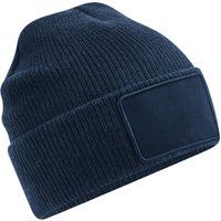 Rippstrick-Beanie mit abnehmbarem Patch