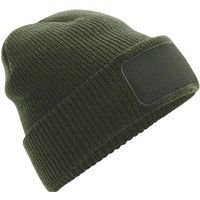 Rippstrickmütze mit Patch
