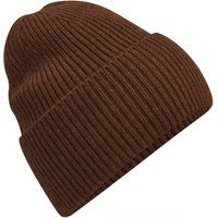 Rippstrick-Beanie mit Umschlag