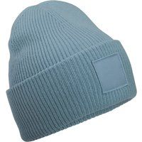 Rippstrick-Beanie mit passendem Aufnäher