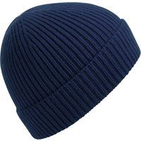 Klassische Rippstrick-Beanie mit Umschlag