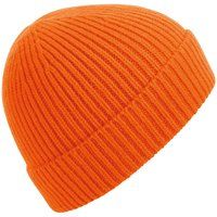 Klassische Rippstrick-Beanie mit Umschlag