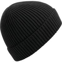Klassische Rippstrick-Beanie mit Umschlag