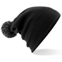 Rippstrick-Beanie mit Bommel
