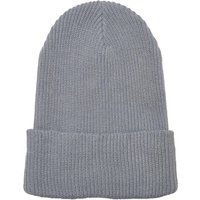 Minimalistische Rippstrick-Mütze mit Umschlag