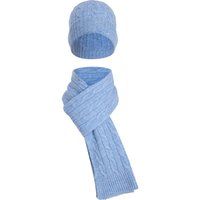 Set aus Zopfstrick-Beanie und Schal