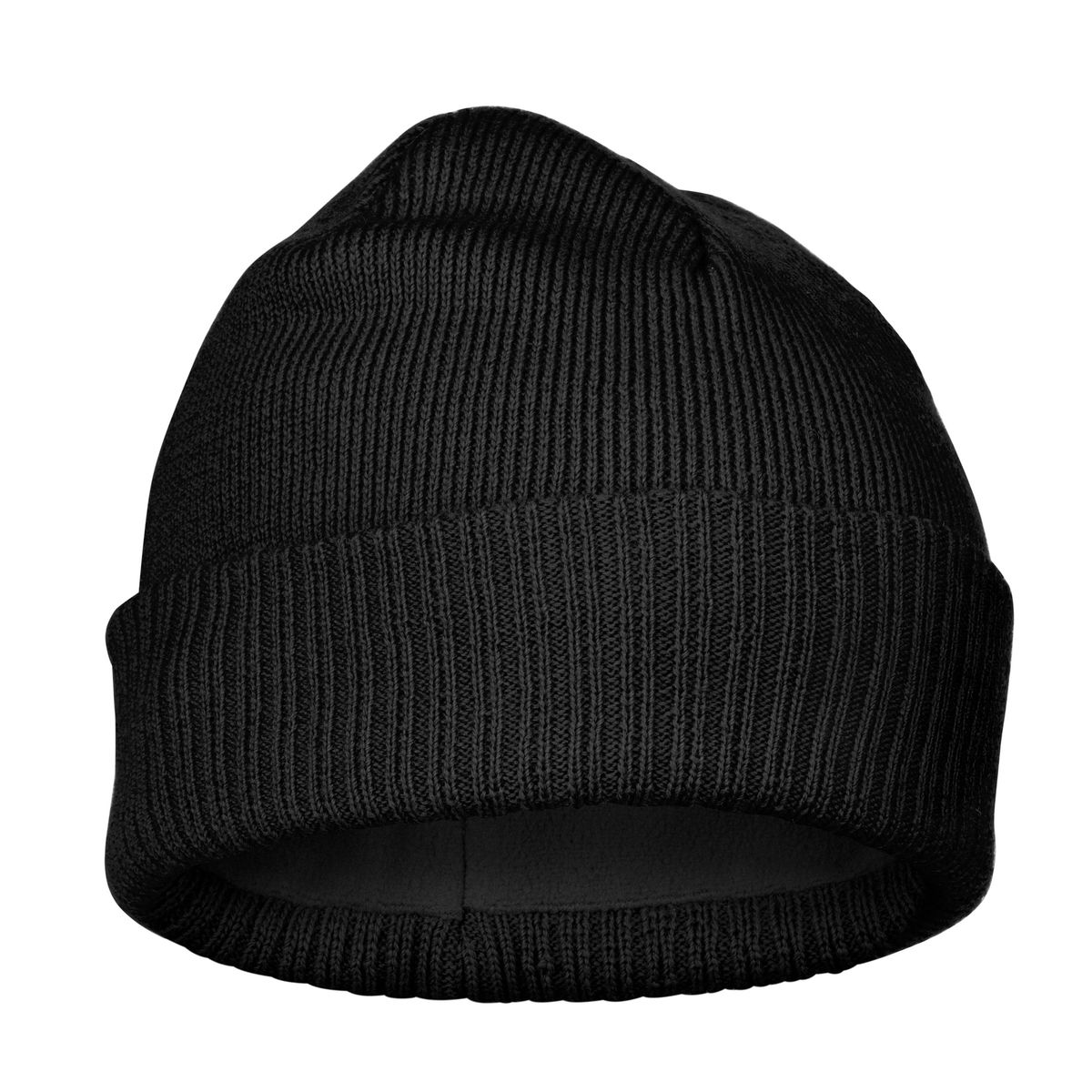 Gerippte Merinowolle Beanie mit Fleece-Futter