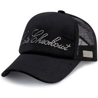 Trucker-Cap aus Samt mit Kristallverzierung