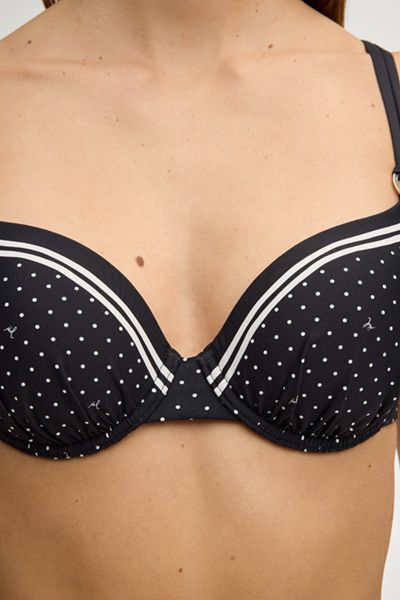 Wattiertes Bügel-Bikini-Top mit Punkten